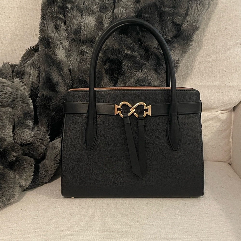 Kate Spade Elegant Black Handbag with Gold Accents